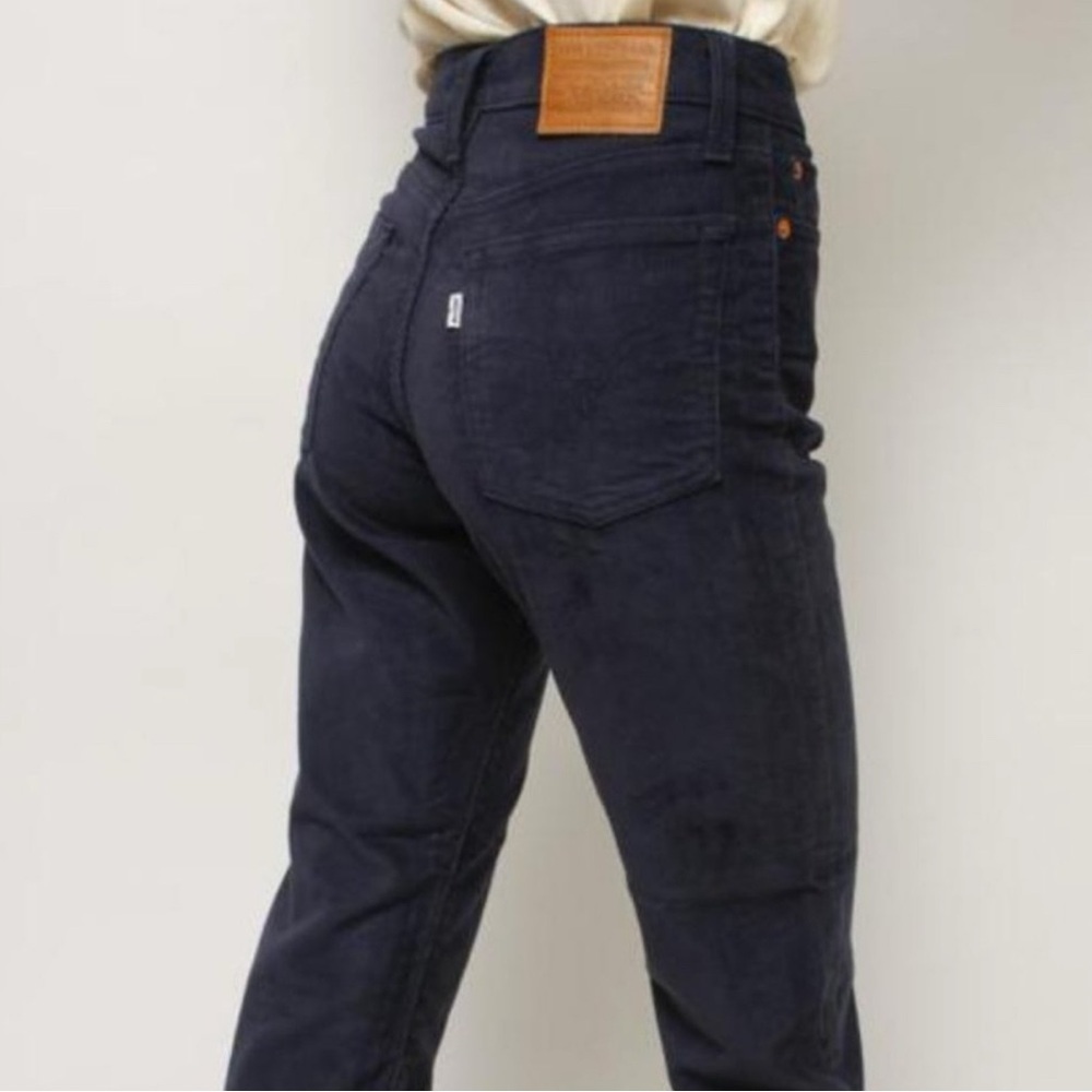 Levi’s Premium Wedgie Straight Corduroy Pants • Sz 27 • Muted Slate Blue - Picture 6 of 13